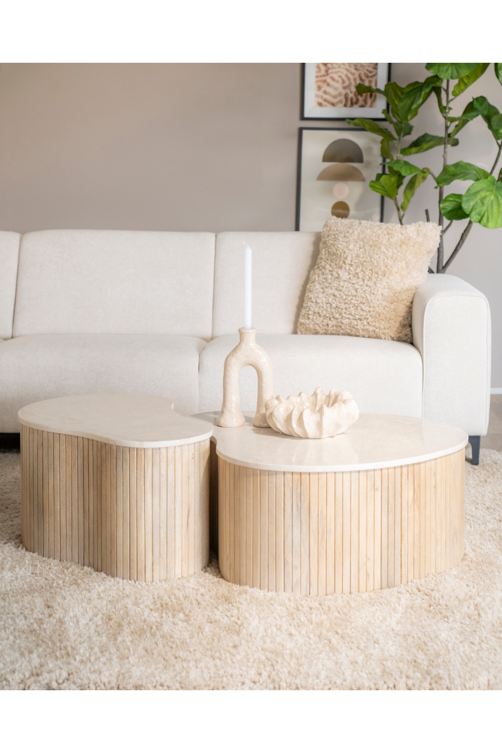 Fluted Mango Coffee Table S | Eleonora Kira | OROA.com