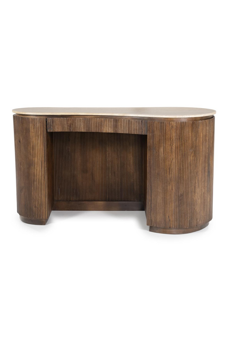 Organic Shape Travertine Desk | Eleonora Mari | OROA.com