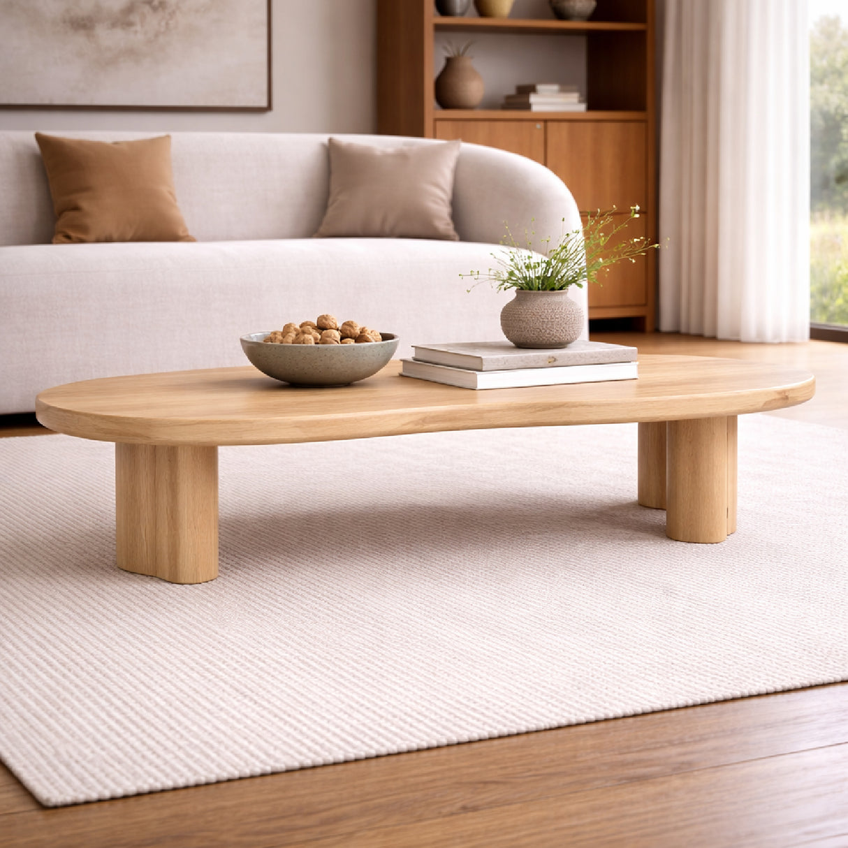   Bean Shape Oak Coffee Table | Oroa.com