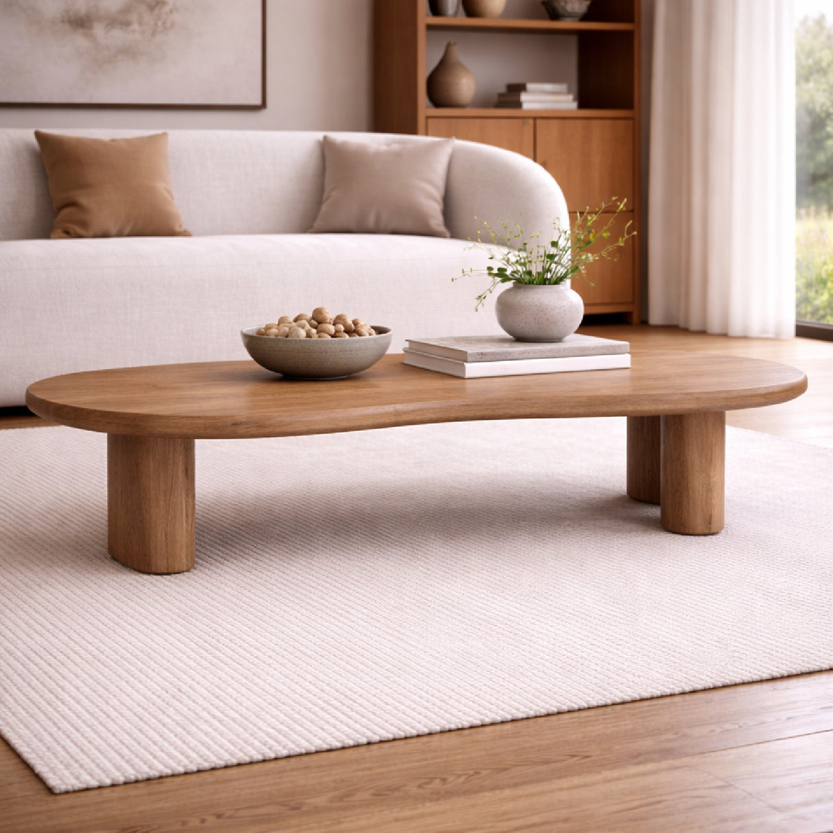   Bean Shape Oak Coffee Table | Oroa.com
