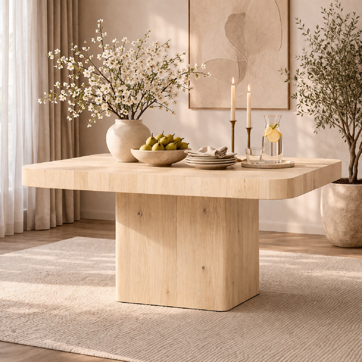   Square Oak Dining Table | Oroa.com