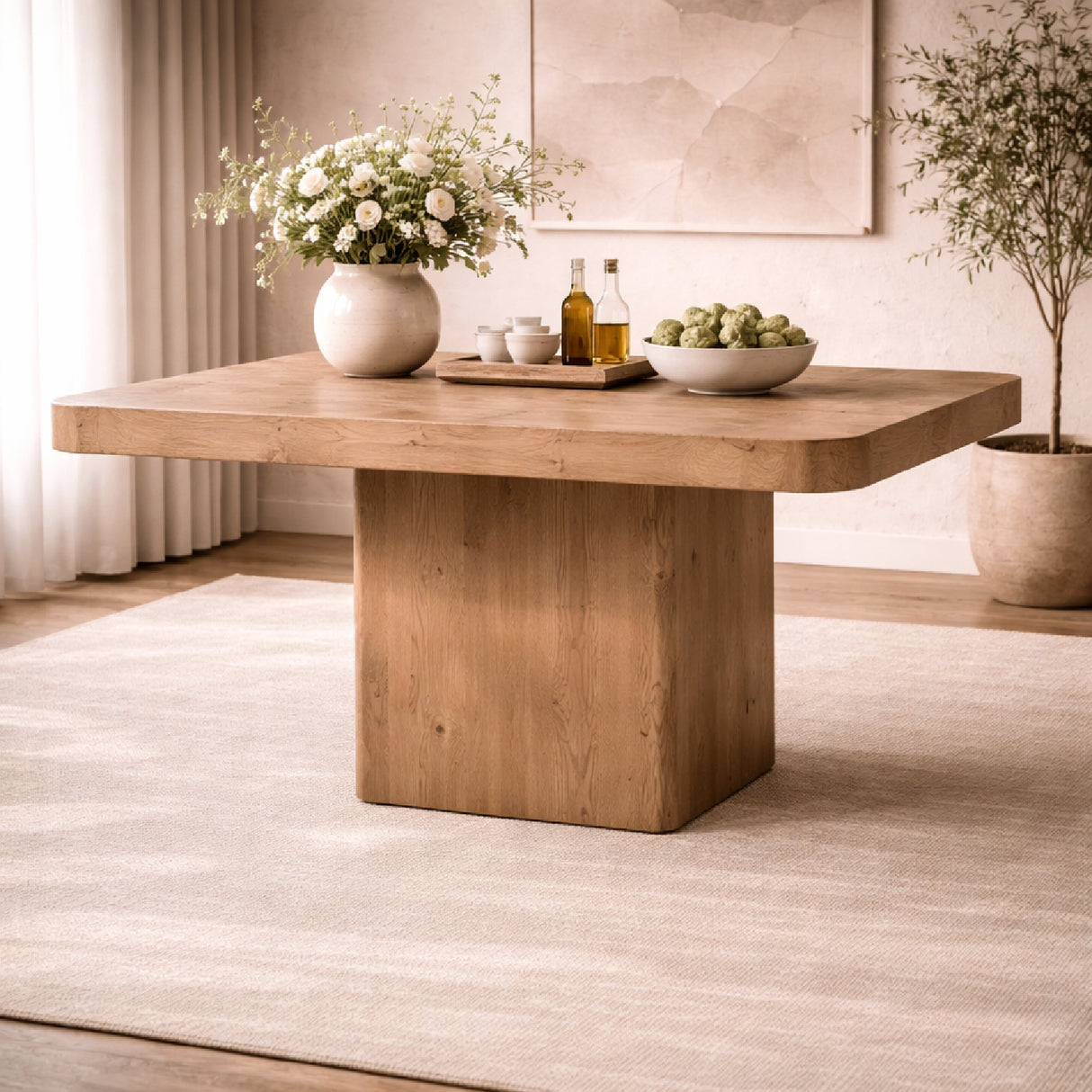   Square Oak Dining Table | Oroa.com