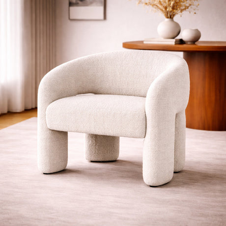   Beige Curved Back Lounge Dining Chair | Oroa.com