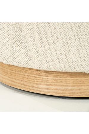 Cylindrical Beige Fabric Ottoman | Eleonora Avah | OROA.com