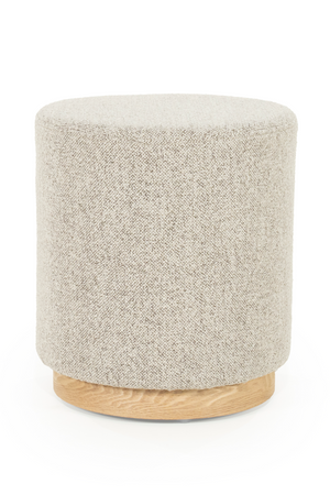 Cylindrical Taupe Fabric Ottoman | Eleonora Avah | OROA.com