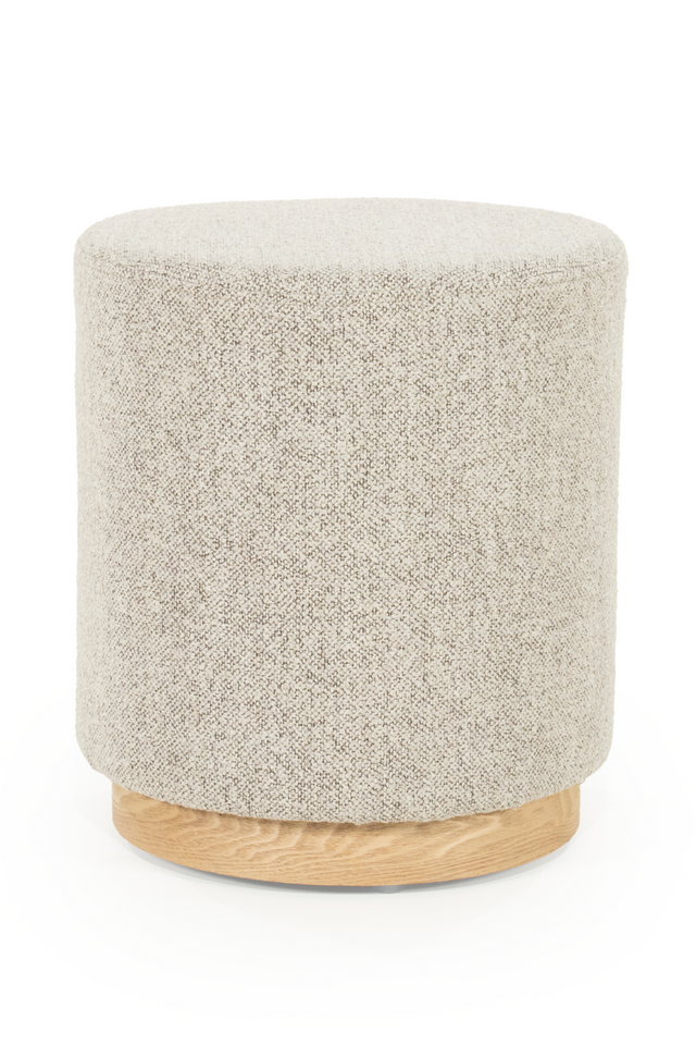 Cylindrical Taupe Fabric Ottoman | Eleonora Avah | OROA.com