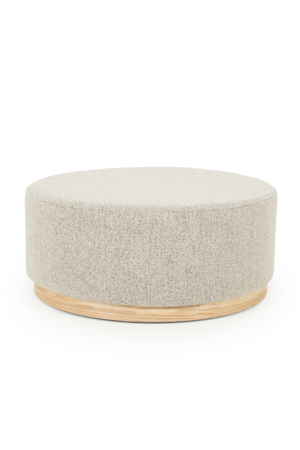 Cylindrical Taupe Fabric Ottoman | Eleonora Avah | OROA.com