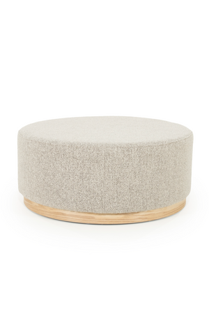 Cylindrical Taupe Fabric Ottoman | Eleonora Avah | OROA.com