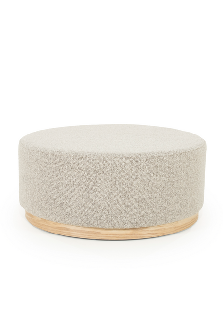   Cylindrical Taupe Fabric Ottoman | Oroa.com