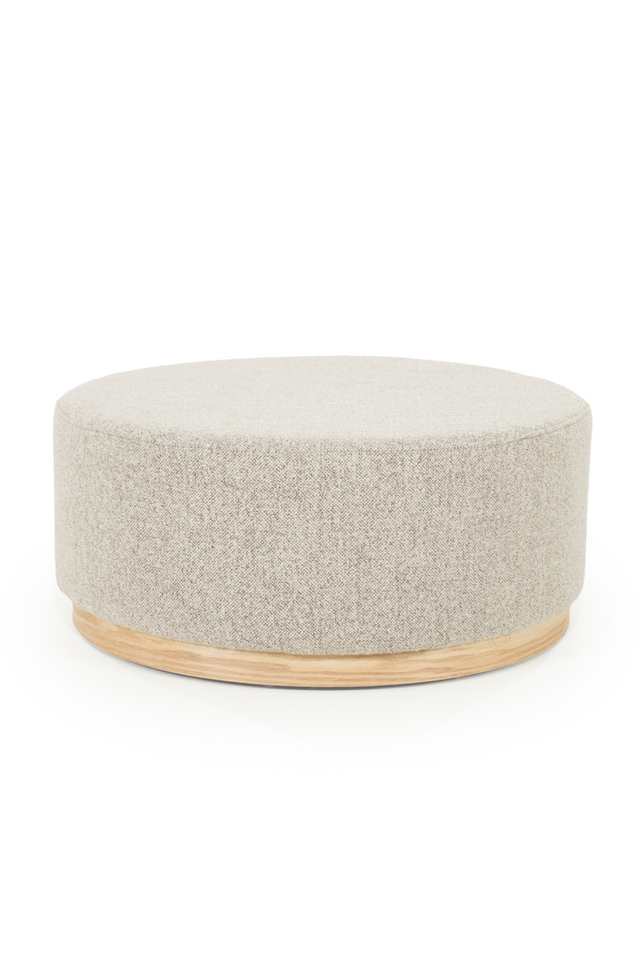 Cylindrical Taupe Fabric Ottoman | Eleonora Avah | OROA.com