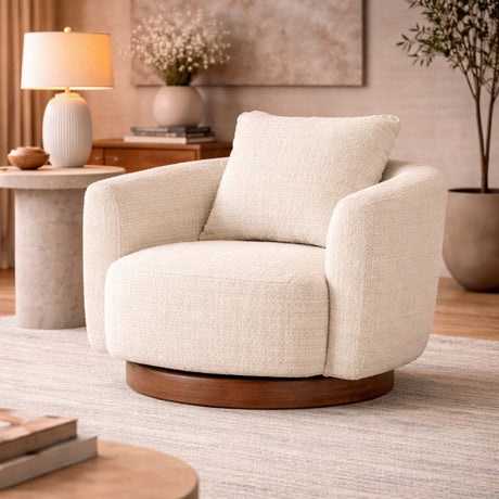   Curved Back Swivel Accent Chair | Oroa.com
