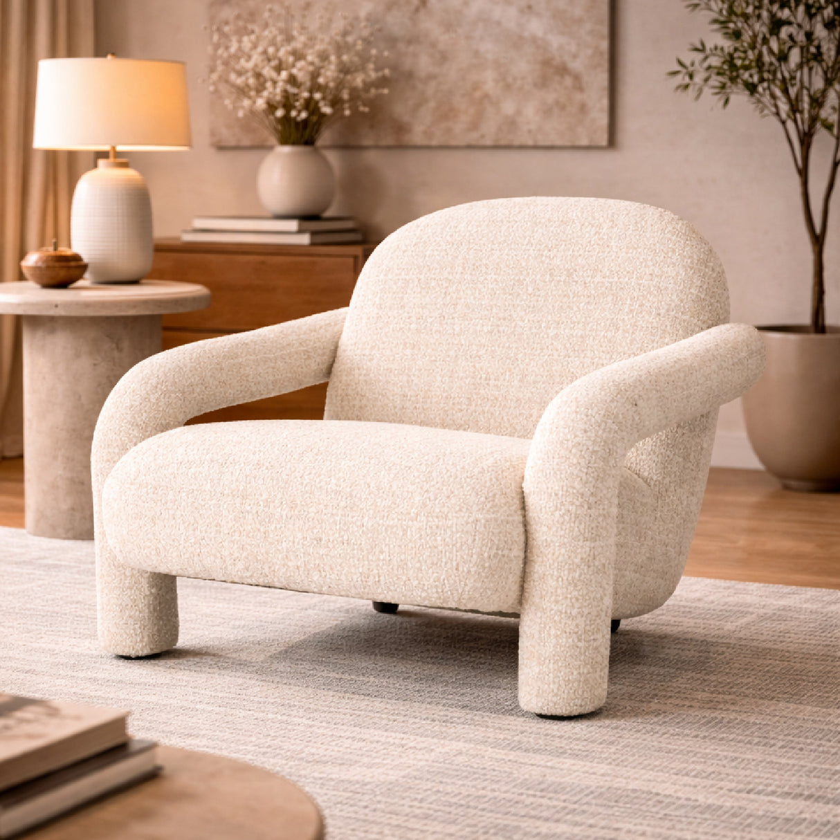   Upholstered Chunky Lounge Armchair | Oroa.com