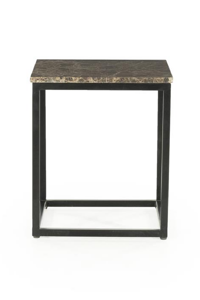 Brown Marble Square Side Table | Eleonora Rico | Oroa.com