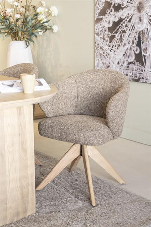 Oak Base Swivel Armchair | Eleonora Connor | OROA.com