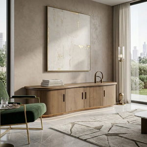   Lacquered Oak 4-Door TV Cabinet | Oroa.com