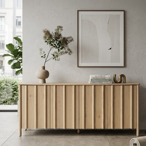  Oak Wood 4-Door Sideboard | Oroa.com