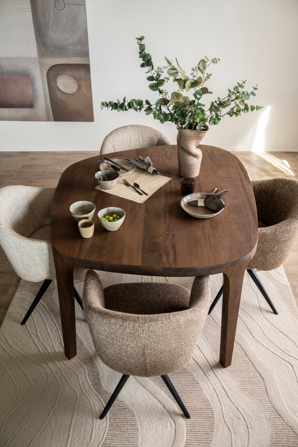 Brushed Mango Wood Dining Table | Eleonora Taylor | OROA.com
