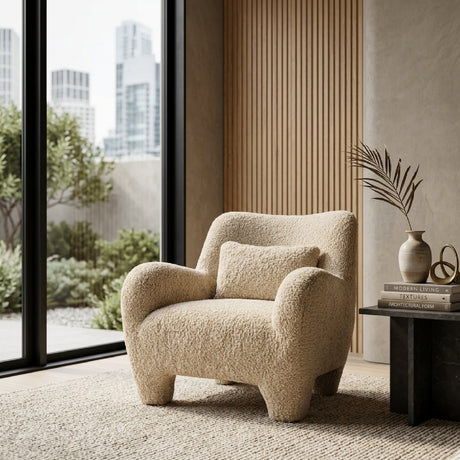   Taupe Upholstered Lounge Chair | Oroa.com