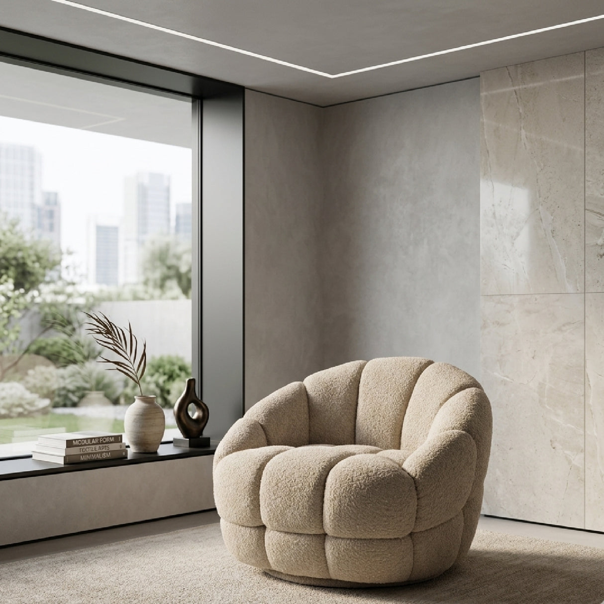   Round Channeled Lounge Chair | Oroa.com