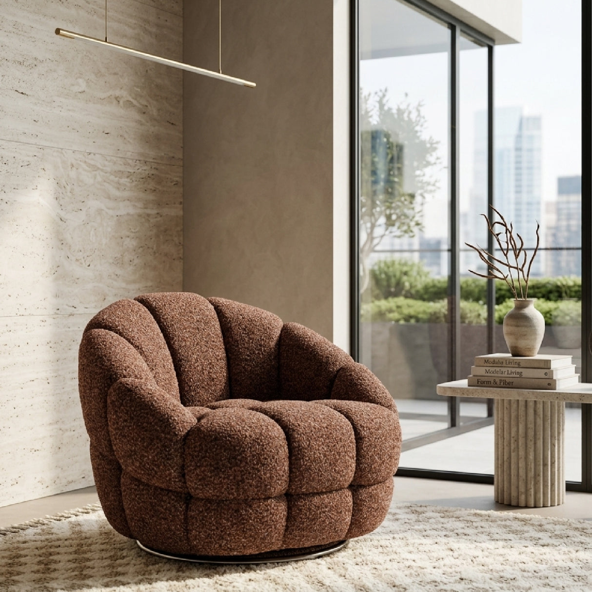   Round Channeled Lounge Chair | Oroa.com