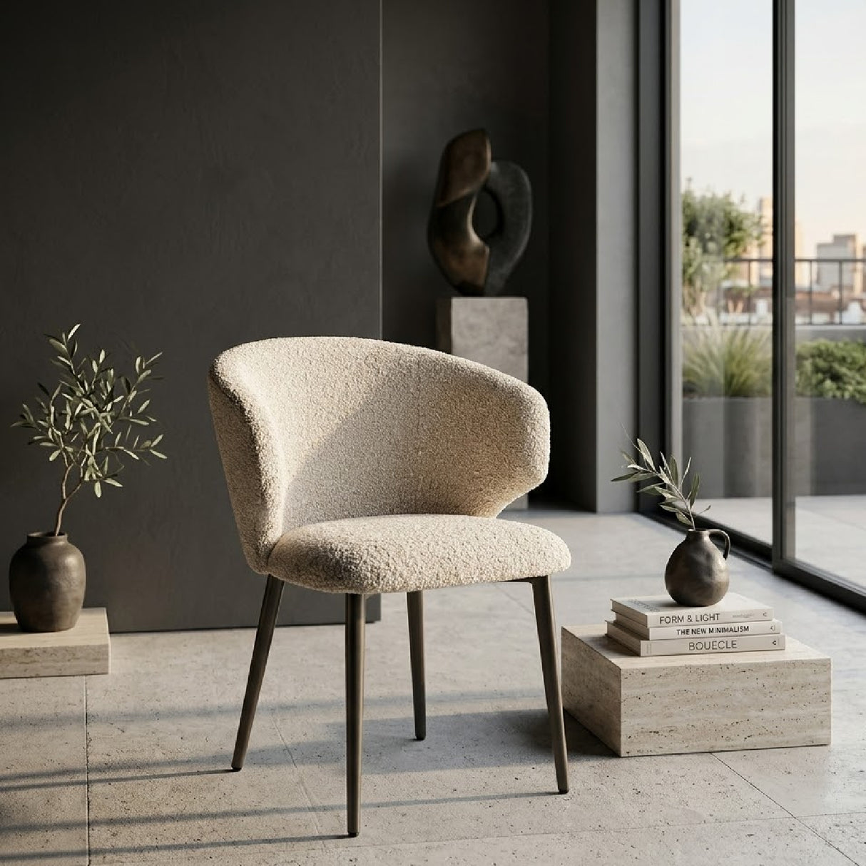   Curved Back Upholstered Dining Chair | Oroa.com