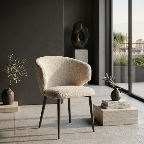   Curved Back Upholstered Dining Chair | Oroa.com