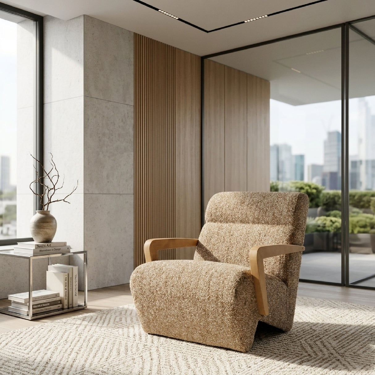   Fabric Upholstered Lounge Armchair | Oroa.com