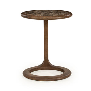   Wood Framed Marble Side Table | Oroa.com