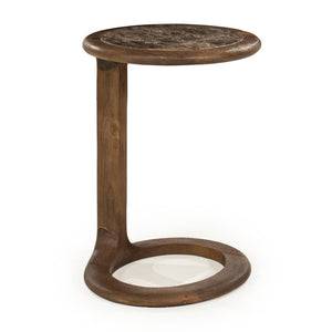   Wood Framed Marble Side Table | Oroa.com