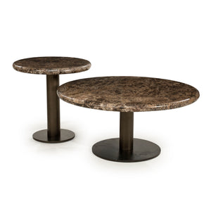   Brown Marble Pedestal Coffee Table | Oroa.com