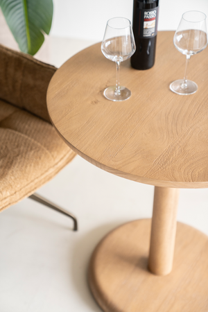   Round Mango Wood Bistro Table | Oroa.com
