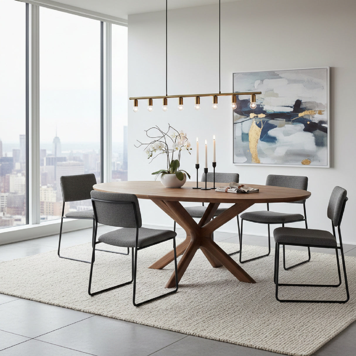   Wooden Matrix Base Dining Table S | Oroa.com