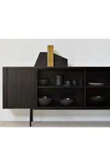 Varnished Teak Industrial Sideboard | Ethnicraft Roller Max | Oroa.com