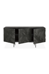 Black Teak Sideboard – Graphic – teak finish side profile