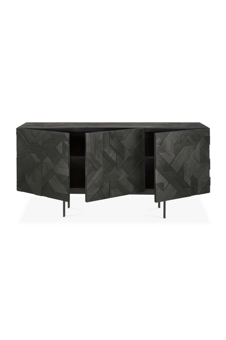 Black Teak Sideboard – Graphic – teak finish side profile