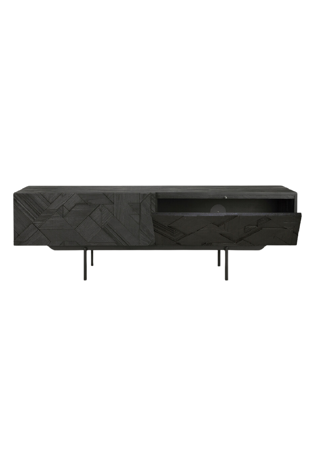 Black Teak Media Unit | Ethnicraft Graphic | OROA.COM