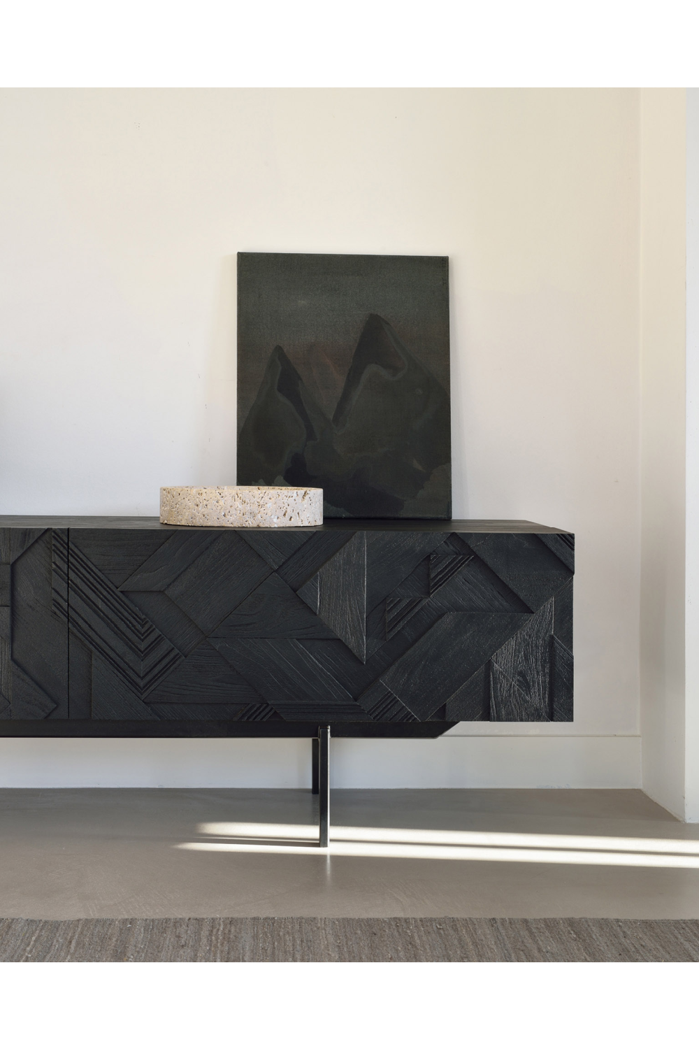 Black Teak Media Unit | Ethnicraft Graphic | OROA.COM