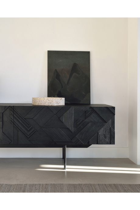 Black Teak Media Unit | Ethnicraft Graphic | OROA.COM