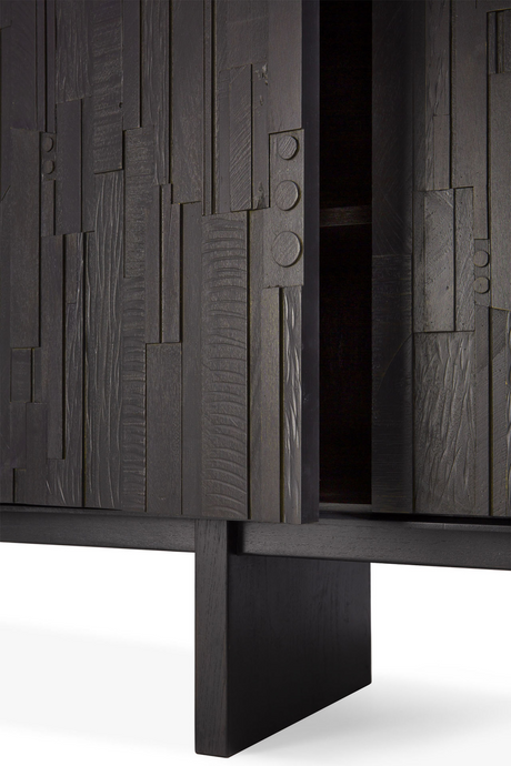 Black Teak Industrial Sideboard | Ethnicraft Mosaic | Oroa.com