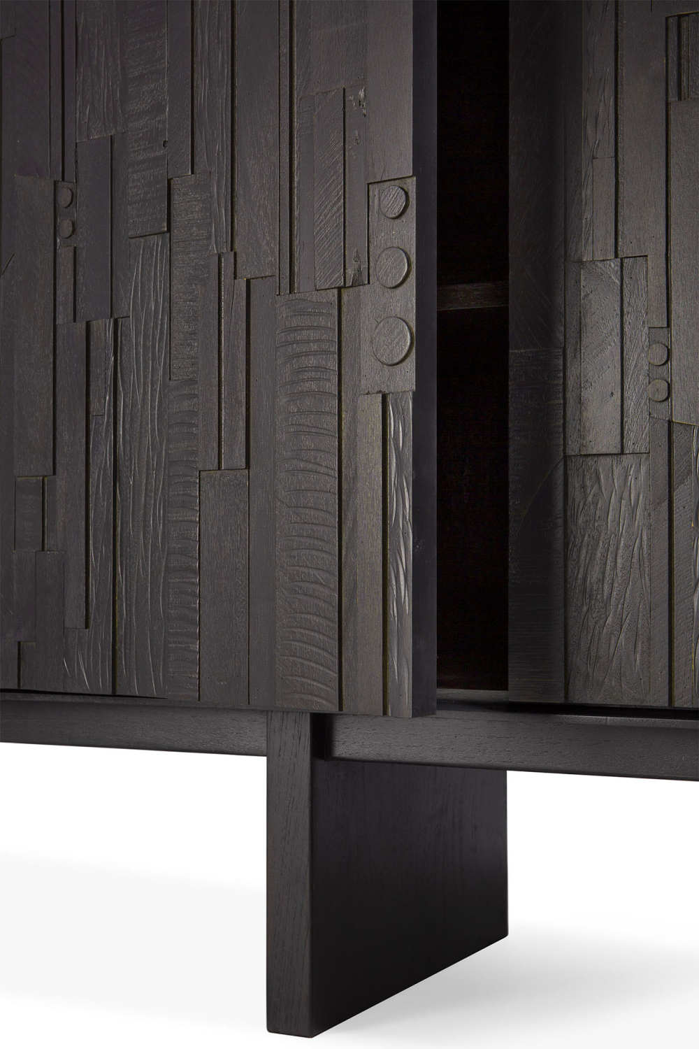 Black Teak Industrial Sideboard | Ethnicraft Mosaic | Oroa.com
