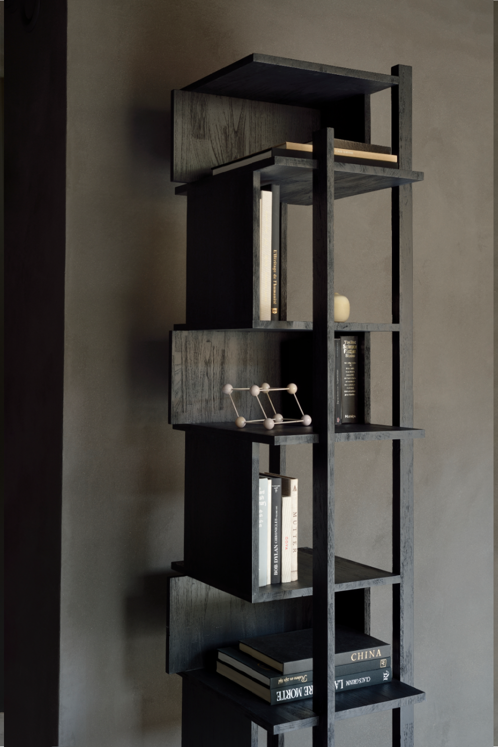 Black Teak Shelving Unit | Ethnicraft Abstract | OROA.COM