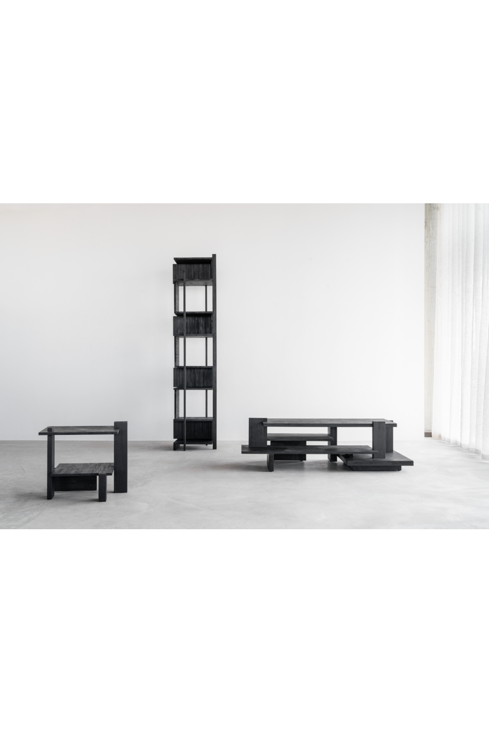 Black Teak Shelving Unit | Ethnicraft Abstract | OROA.COM