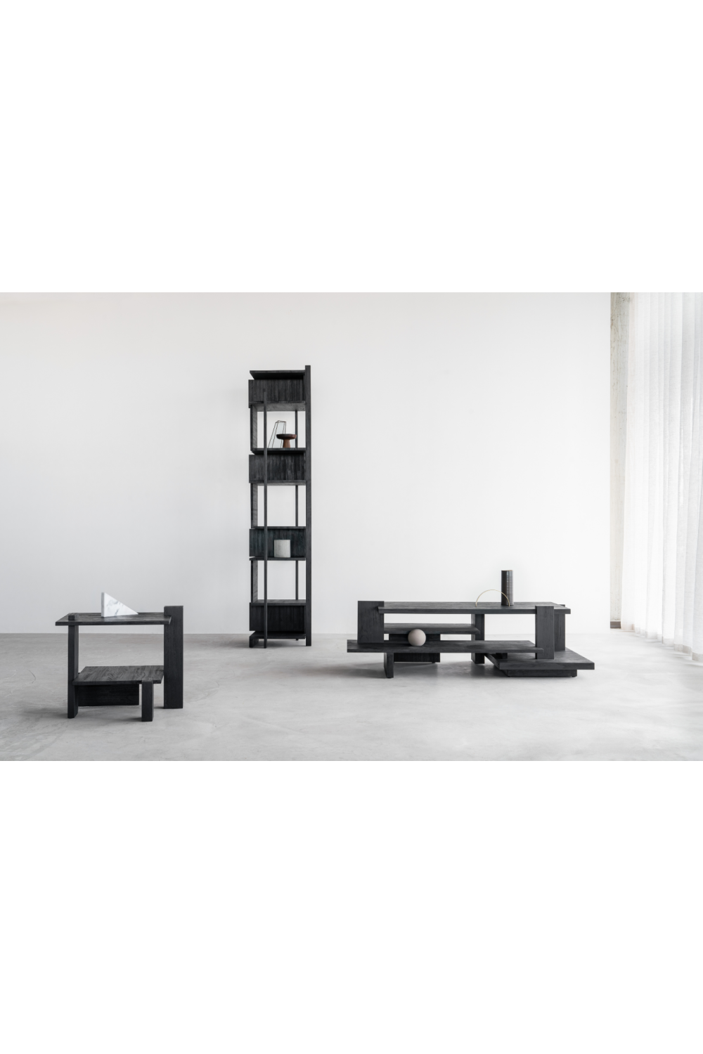 Black Teak Shelving Unit | Ethnicraft Abstract | OROA.COM