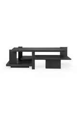 Black Teak Architectural Coffee Table | Ethnicraft Abstract | OROA.com