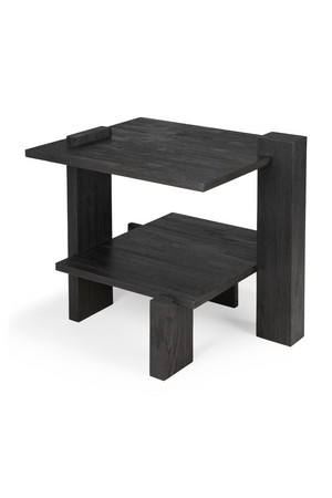 Black Teak Architectural Side Table | Ethnicraft Abstract | OROA.com