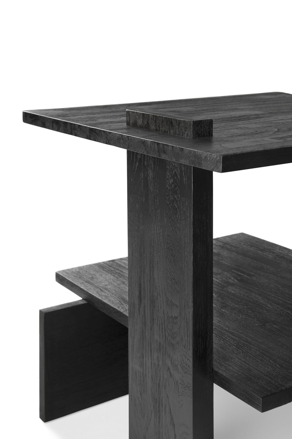 Black Teak Architectural Side Table | Ethnicraft Abstract | OROA.com