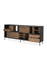Natural Teak Sideboard – Oscar – teak finish side profile