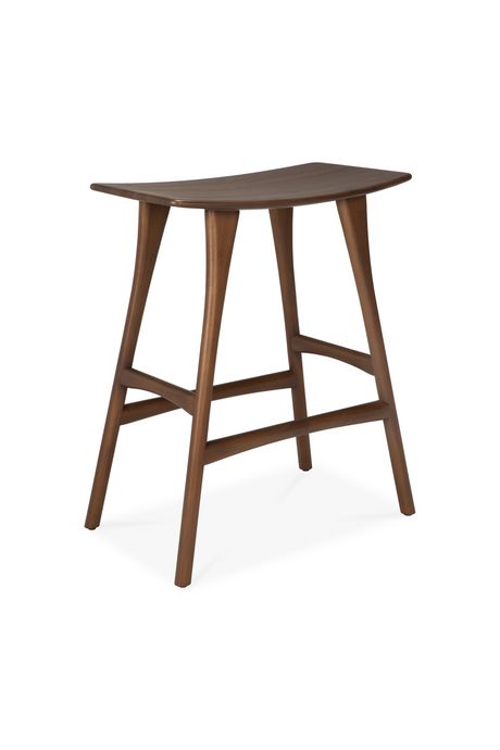 Varnished Teak Counter Stool | Ethnicraft Osso | Oroa.com