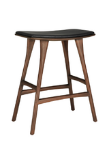 Varnished Teak Counter Stool | Ethnicraft Osso | Oroa.com