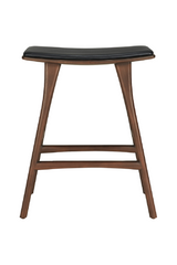 Varnished Teak Counter Stool | Ethnicraft Osso | Oroa.com